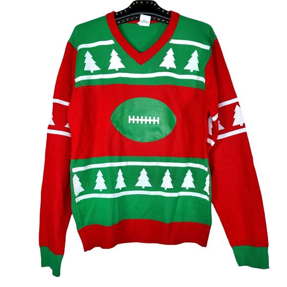 Forum Novelties Football Ugly Christmas Sweater L/XL - Picture 1 of 9